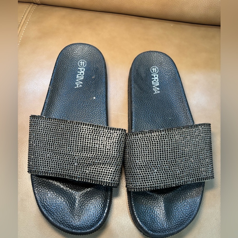 Black Rhinestone Sandals